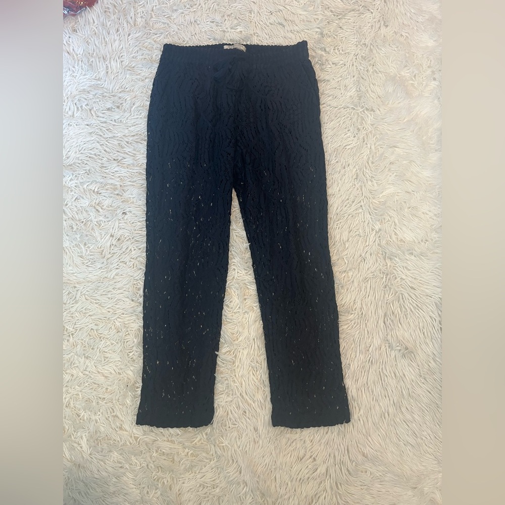 Scotch and Soda Jolie Vagabond Cropped Ankle pants blue lace 1